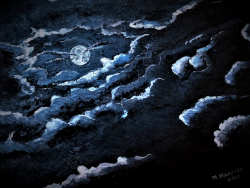 Luna Piena (2020) olio su tela - cm 40 x 30
